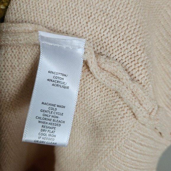 Ann Taylor Cozy Soft Oversized Cardigan Sweater Sz S Ivory Beige V-Neckline - Picture 9 of 9